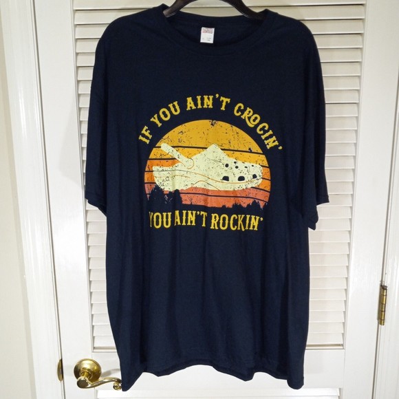 If You Ain’t Crockin You Ain’t Rockin Unisex T-Shirt Size XL Fruit Of The Loom - Picture 2 of 8
